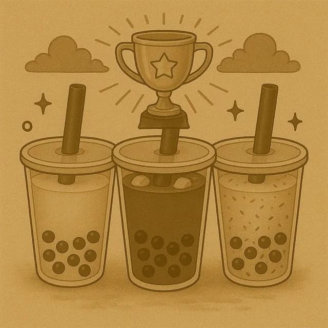 Assortment of colorful boba tea flavors