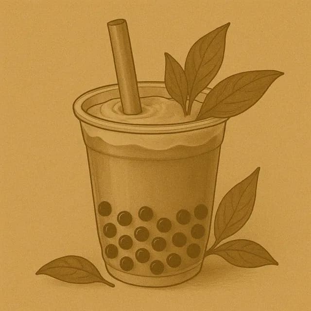 Delicious boba milk tea with tapioca pearls