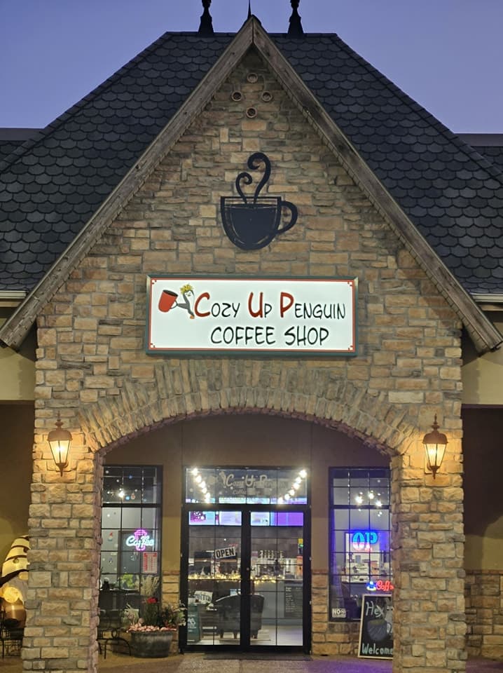 Cozy Up Penguin Coffee Shop