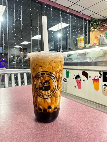 Frozen island ice cream boba tea